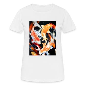 Koi-Karpfen - Frauen T-Shirt atmungsaktiv - Weiß - Vorne - AI Model Female 172 dark (172cm)