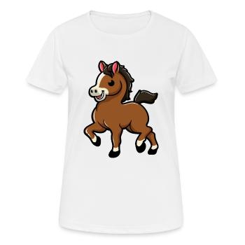 | douces chevaux | de bébé cheval Poulain - T-shirt respirant Femme - blanc - Devant - AI Model Female 172 dark (172cm)
