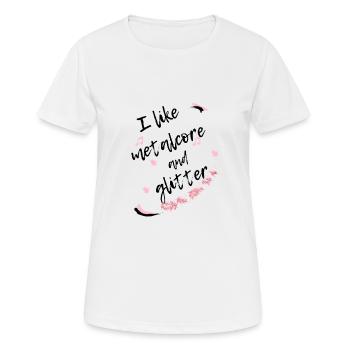 metalcore and glitter - Frauen T-Shirt atmungsaktiv - Weiß - Vorne - AI Model Female 172 dark (172cm)