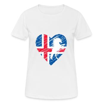 Cheval islandais - T-shirt respirant Femme - blanc - Devant - AI Model Female 172 dark (172cm)
