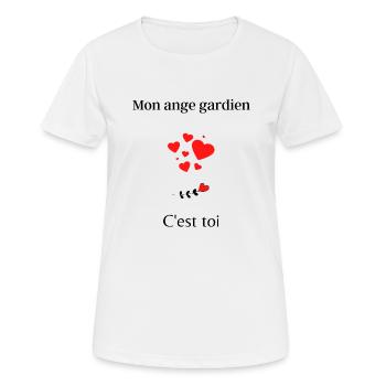 Mon ange gardien c'est toi - T-shirt respirant Femme - blanc - Devant - AI Model Female 172 dark (172cm)