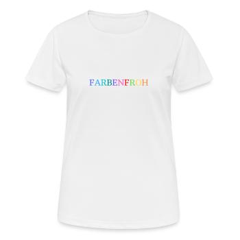 Farbenfroh - Frauen T-Shirt atmungsaktiv - Weiß - Vorne - AI Model Female 172 dark (172cm)