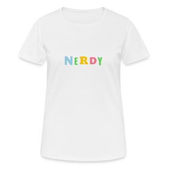 Nerdy - Frauen T-Shirt atmungsaktiv - Weiß - Vorne - AI Model Female 172 dark (172cm)