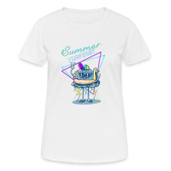 Orage d'été - T-shirt respirant Femme - blanc - Devant - AI Model Female 172 dark (172cm)