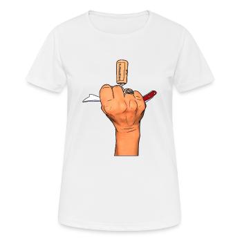 Bad Girl et son tire-bouchon - T-shirt respirant Femme - blanc - Devant - AI Model Female 172 dark (172cm)