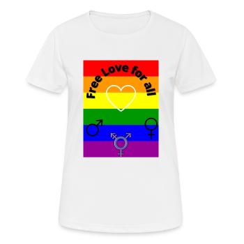 Free Love - Frauen T-Shirt atmungsaktiv - Weiß - Vorne - AI Model Female 172 dark (172cm)