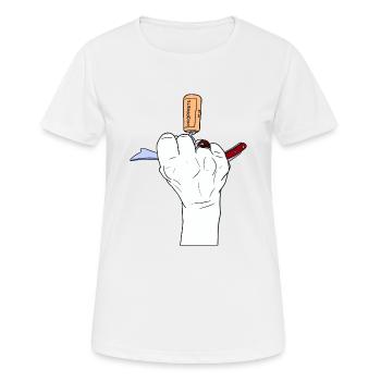Bad Girl weiße Hand mit Korkenzieher - Frauen T-Shirt atmungsaktiv - Weiß - Vorne - AI Model Female 172 dark (172cm)
