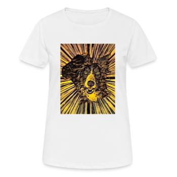 Border Collie Creativ Design - Frauen T-Shirt atmungsaktiv - Weiß - Vorne - AI Model Female 172 dark (172cm)