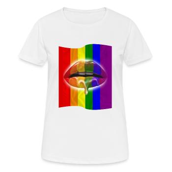 Amour LGBT sincère et véritable - T-shirt respirant Femme - blanc - Devant - AI Model Female 172 dark (172cm)