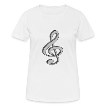 Violinschlüssel in 3D - Frauen T-Shirt atmungsaktiv - Weiß - Vorne - AI Model Female 172 dark (172cm)