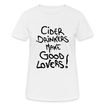 Les buveurs de cidre font de bons amants Vin de cidre et de fruits - T-shirt respirant Femme - blanc - Devant - AI Model Female 172 dark (172cm)