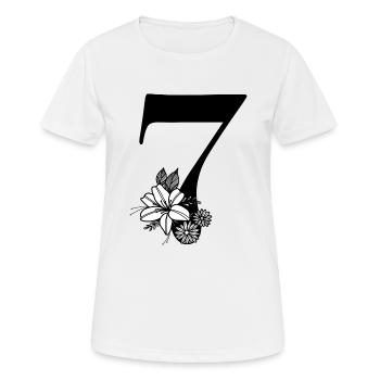 Zahl 7 - Frauen T-Shirt atmungsaktiv - Weiß - Vorne - AI Model Female 172 dark (172cm)