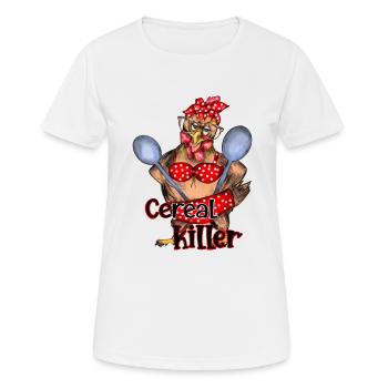 Cereal killer - crazy chicken mom design - Women's Breathable T-Shirt - white - Front - AI Model Female 172 dark (172cm)