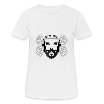 GYMTIME 2 - Frauen T-Shirt atmungsaktiv - Weiß - Vorne - AI Model Female 172 dark (172cm)