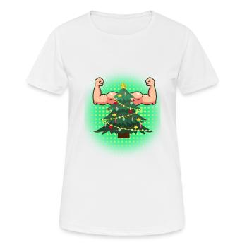 Christmas Muskelbaum - Frauen T-Shirt atmungsaktiv - Weiß - Vorne - AI Model Female 172 dark (172cm)