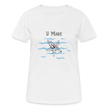 U Mare - T-shirt respirant Femme - blanc - Devant - AI Model Female 172 dark (172cm)