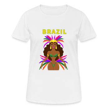 Brésil - T-shirt respirant Femme - blanc - Devant - AI Model Female 172 dark (172cm)