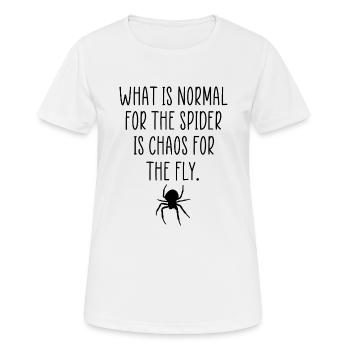 Spinnenchaos-Zitat - Frauen T-Shirt atmungsaktiv - Weiß - Vorne - AI Model Female 172 dark (172cm)