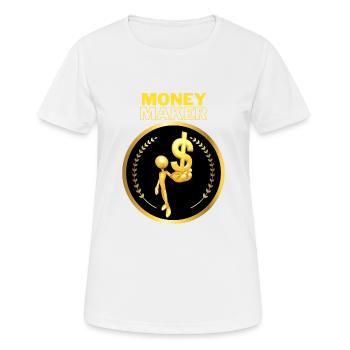 Money Maker 2 - T-shirt respirant Femme - blanc - Devant - AI Model Female 172 dark (172cm)