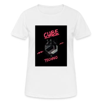 Cube ´´Pink´´ - Frauen T-Shirt atmungsaktiv - Weiß - Vorne - AI Model Female 172 dark (172cm)