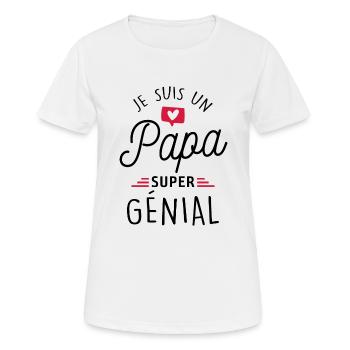 papa super génial / papa génial / superpapa - T-shirt respirant Femme - blanc - Devant - AI Model Female 172 dark (172cm)