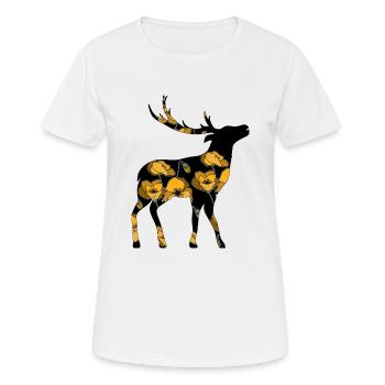 Hirsch - Frauen T-Shirt atmungsaktiv - Weiß - Vorne - AI Model Female 172 dark (172cm)