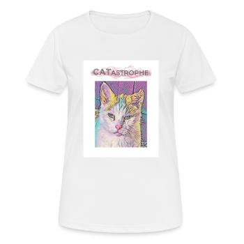Catastrophe, Chat - T-shirt respirant Femme - blanc - Devant - AI Model Female 172 dark (172cm)