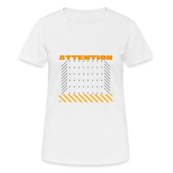 Achtung Achtung - Frauen T-Shirt atmungsaktiv - Weiß - Vorne - AI Model Female 172 dark (172cm)