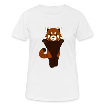 Panda roux debout - T-shirt respirant Femme - blanc - Devant - AI Model Female 172 dark (172cm)