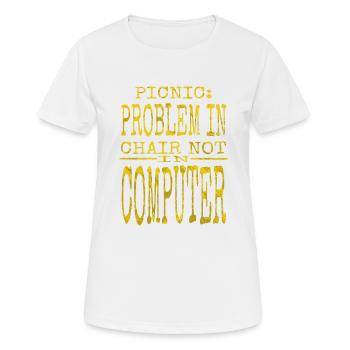 Piratage de codes informatiques Programmation Citation amusante - T-shirt respirant Femme - blanc - Devant - AI Model Female 172 dark (172cm)
