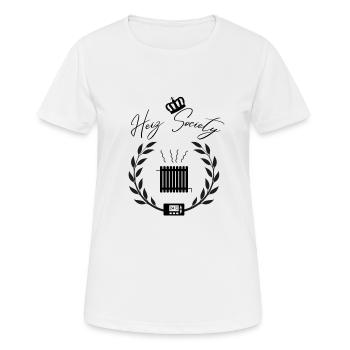 Heiz Society - Frauen T-Shirt atmungsaktiv - Weiß - Vorne - AI Model Female 172 dark (172cm)