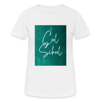 Cool School - Frauen T-Shirt atmungsaktiv - Weiß - Vorne - AI Model Female 172 dark (172cm)