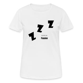 Schlafen - Frauen T-Shirt atmungsaktiv - Weiß - Vorne - AI Model Female 172 dark (172cm)