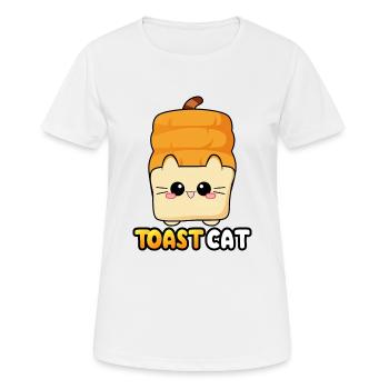 Toast Cat Katze Kitty Brotkatze Brot moodrush - Frauen T-Shirt atmungsaktiv - Weiß - Vorne - AI Model Female 172 dark (172cm)
