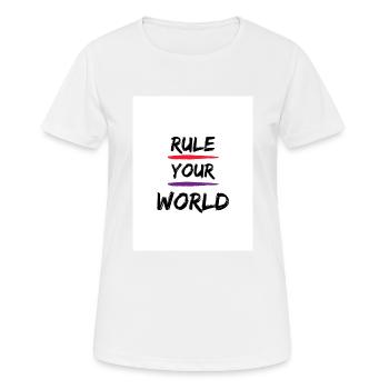 Regiere deine Welt - Frauen T-Shirt atmungsaktiv - Weiß - Vorne - AI Model Female 172 dark (172cm)