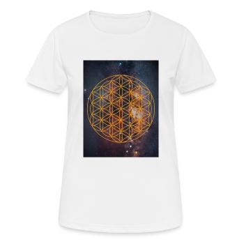 Flower of Life Universe Energy - Women's Breathable T-Shirt - white - Front - AI Model Female 172 dark (172cm)