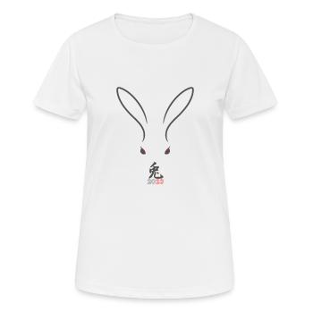 Year of the Rabbit 2023 - Jahr des Hasen Design - Frauen T-Shirt atmungsaktiv - Weiß - Vorne - AI Model Female 172 dark (172cm)