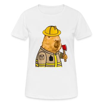 Pompier de Capybara - T-shirt respirant Femme - blanc - Devant - AI Model Female 172 dark (172cm)