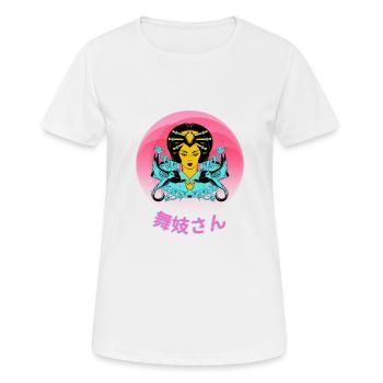 Geisha Alive - Frauen T-Shirt atmungsaktiv - Weiß - Vorne - AI Model Female 172 dark (172cm)