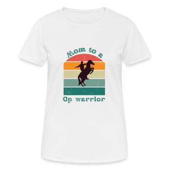 Maman d’un cp-warrior - T-shirt respirant Femme - blanc - Devant - AI Model Female 172 dark (172cm)
