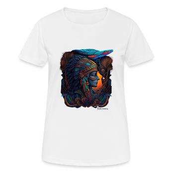 Der Geist von Sobek-Ra-ḥnwt von Mvisionary - Frauen T-Shirt atmungsaktiv - Weiß - Vorne - AI Model Female 172 dark (172cm)
