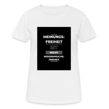 Meinungsfreiheit LWHGBS - Frauen T-Shirt atmungsaktiv - Weiß - Vorne - AI Model Female 172 dark (172cm)