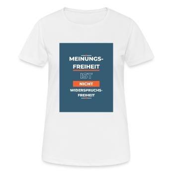 Meinungsfreiheit LWHOBT - Frauen T-Shirt atmungsaktiv - Weiß - Vorne - AI Model Female 172 dark (172cm)