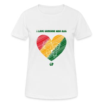 J’aime quelqu’un qui a une PC - T-shirt respirant Femme - blanc - Devant - AI Model Female 172 dark (172cm)