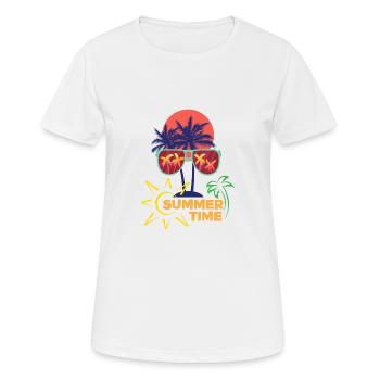 Sommerzeit - Frauen T-Shirt atmungsaktiv - Weiß - Vorne - AI Model Female 172 dark (172cm)
