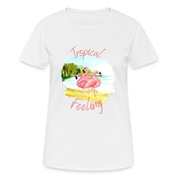 Sensation tropicale - T-shirt respirant Femme - blanc - Devant - AI Model Female 172 dark (172cm)