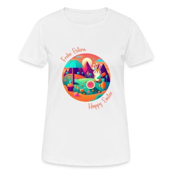 Joyeuses Pâques | Joyeuses Pâques | Illustration - T-shirt respirant Femme - blanc - Devant - AI Model Female 172 dark (172cm)