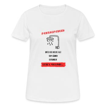 Montag Morgen - Frauen T-Shirt atmungsaktiv - Weiß - Vorne - AI Model Female 172 dark (172cm)
