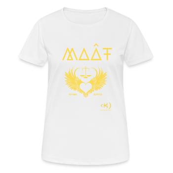 KAMA SOUL MA'AT Winged Heart Gold - Women's Breathable T-Shirt - white - Front - AI Model Female 172 dark (172cm)