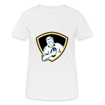 Rugby-Abzeichen - Frauen T-Shirt atmungsaktiv - Weiß - Vorne - AI Model Female 172 dark (172cm)